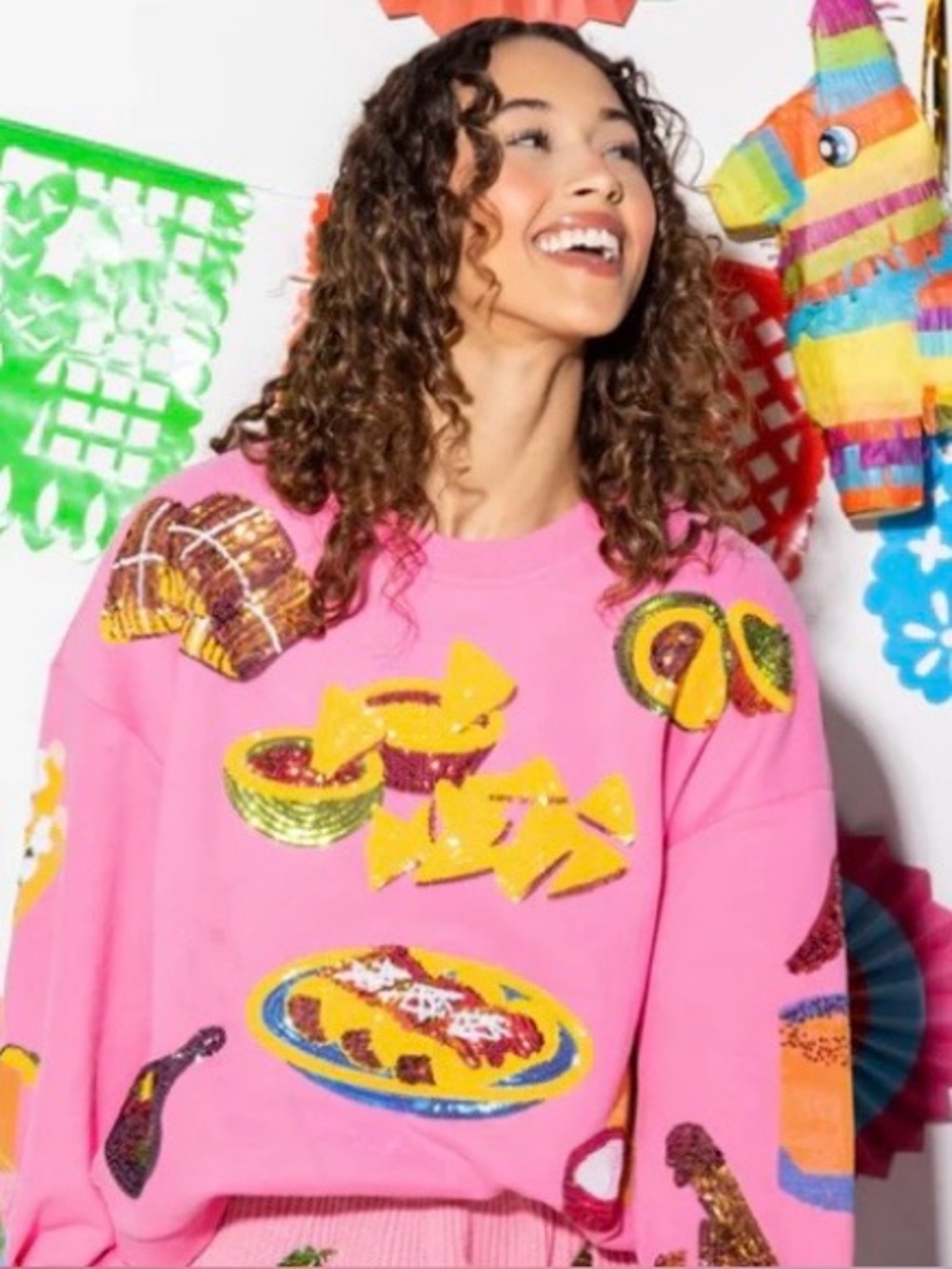 Queen of Sparkles Hot Mexican Food Sweatshirt XL